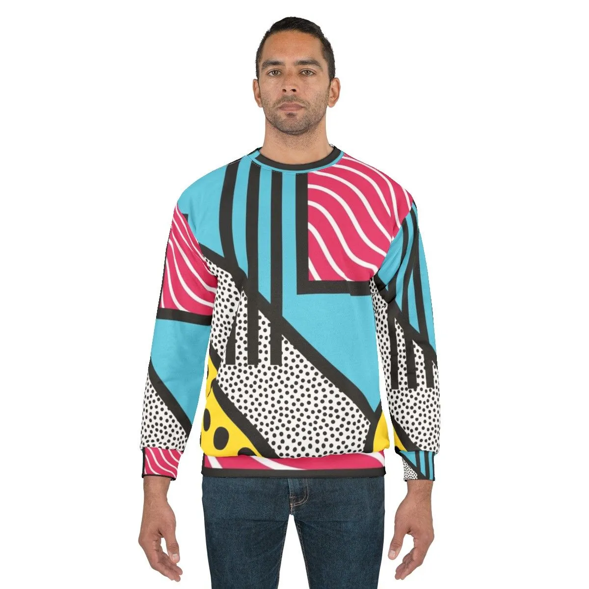 Abstract 80s Memphis Pop Art Graphics Sweatshirt