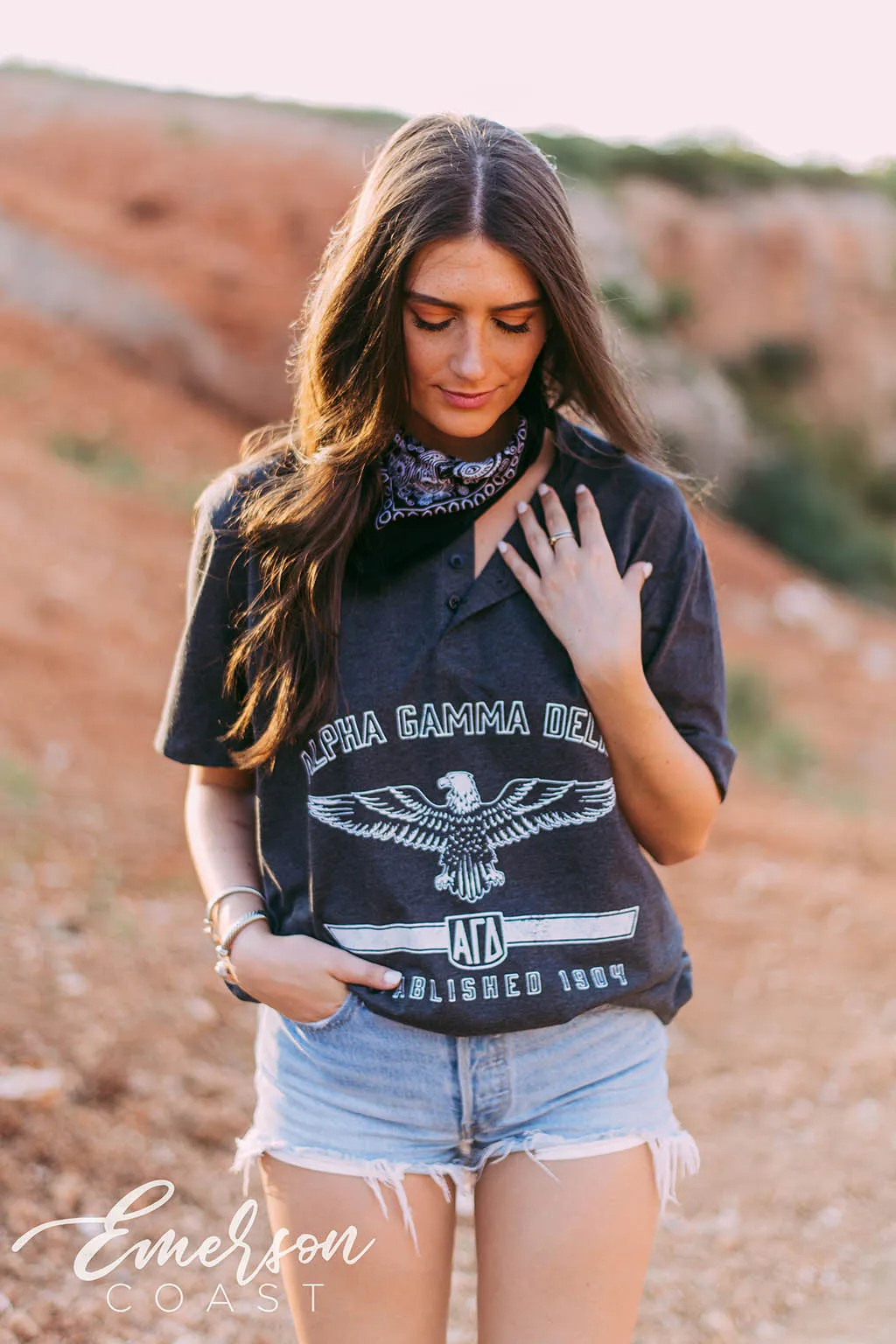 Alpha Gamma Delta Eagle Henley