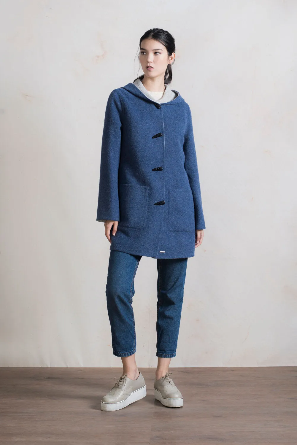 Anastasia Coat Baby Alpaca & Wool Color Storm & Luna
