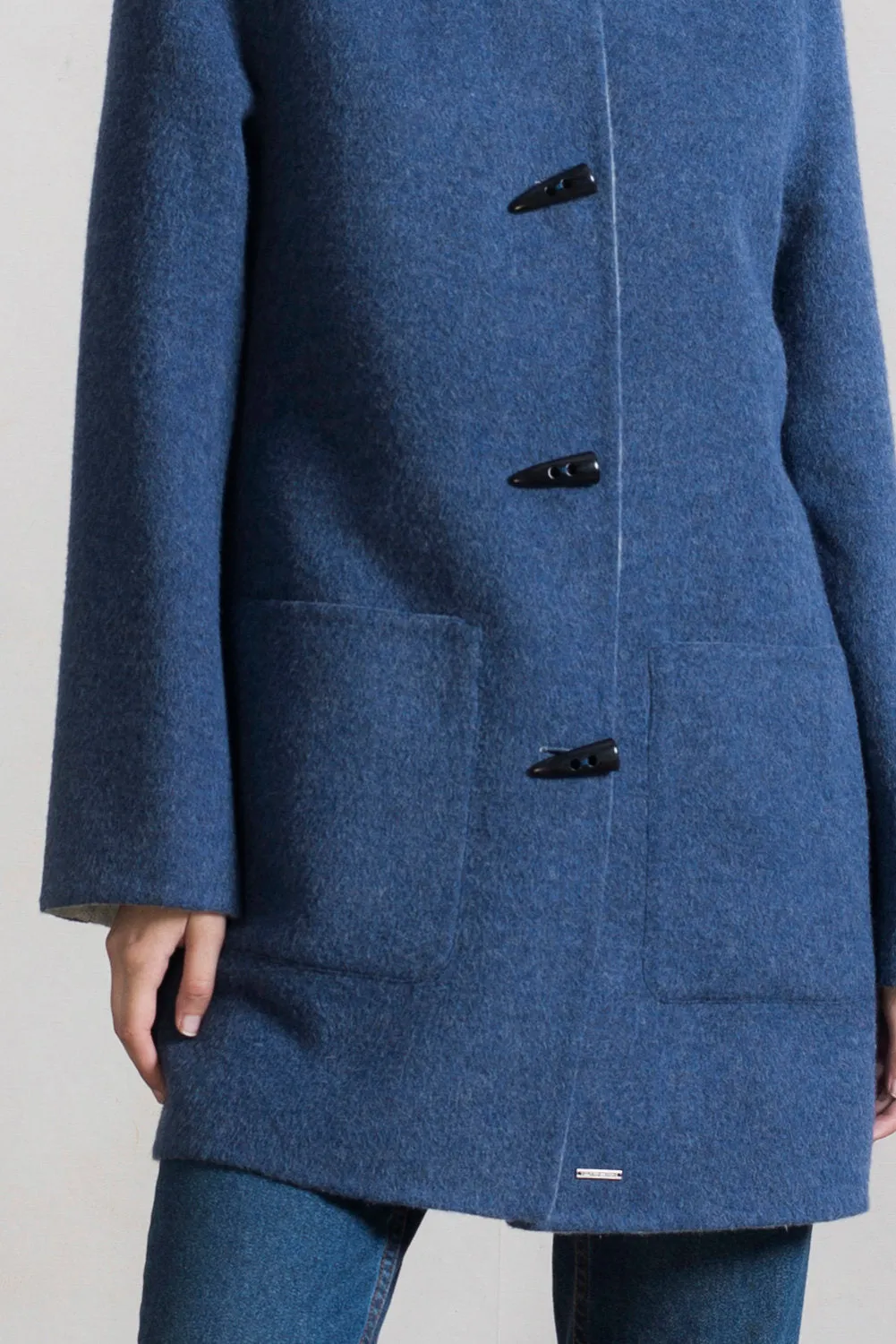 Anastasia Coat Baby Alpaca & Wool Color Storm & Luna
