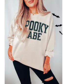 Halloween Spooky Babe Crewneck Sweatshirt, Women's Cozy Halloween or Fall Pullover