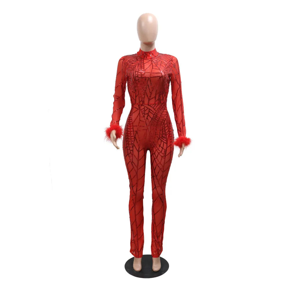 MALYBGG Slim Fit Long Sleeve Jumpsuit 900992LY
