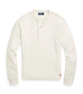 Men's Moleskin Henley Shirt Parchment Cream