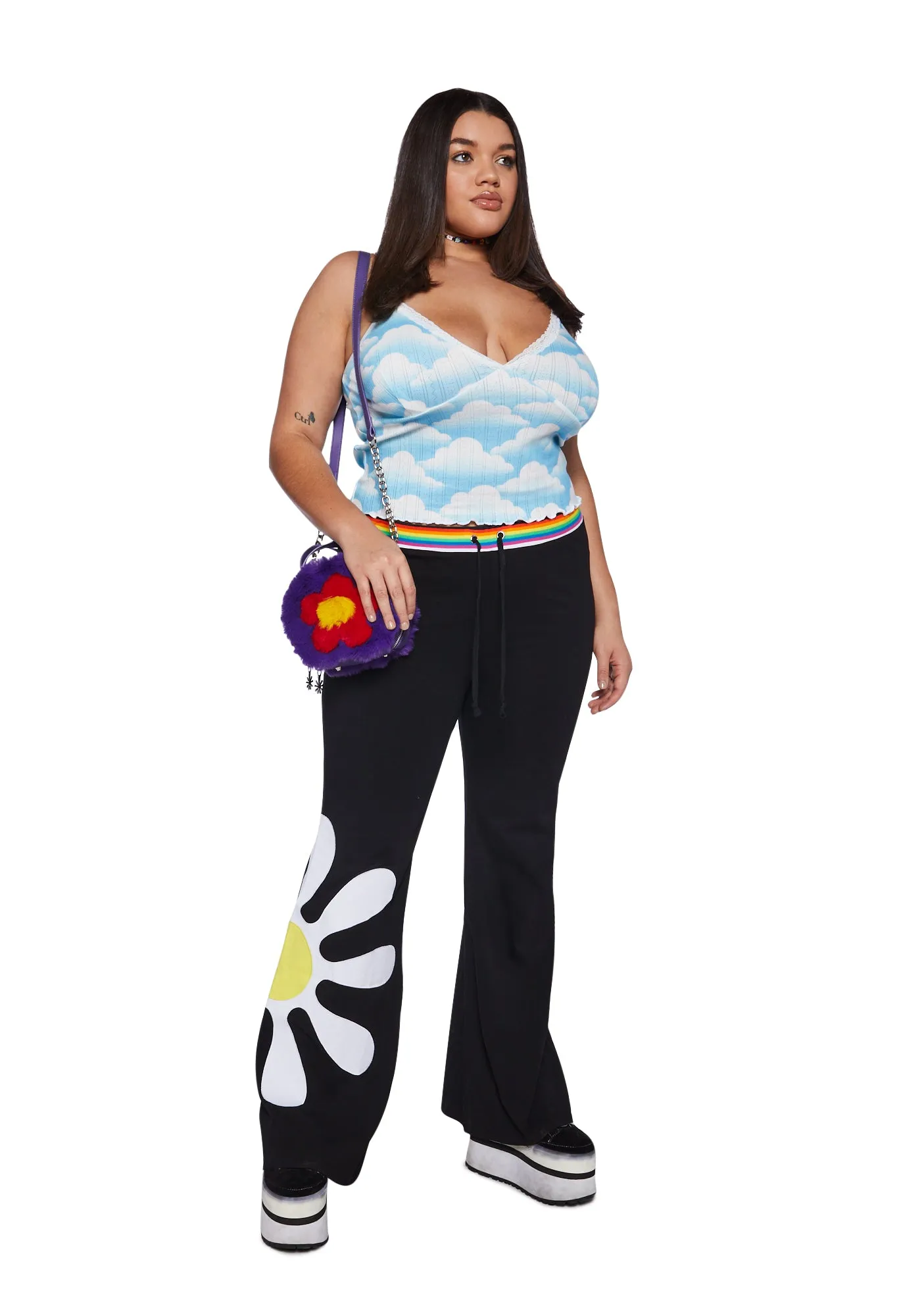 Plus Dazzle Blossom Thermal Flare Pants