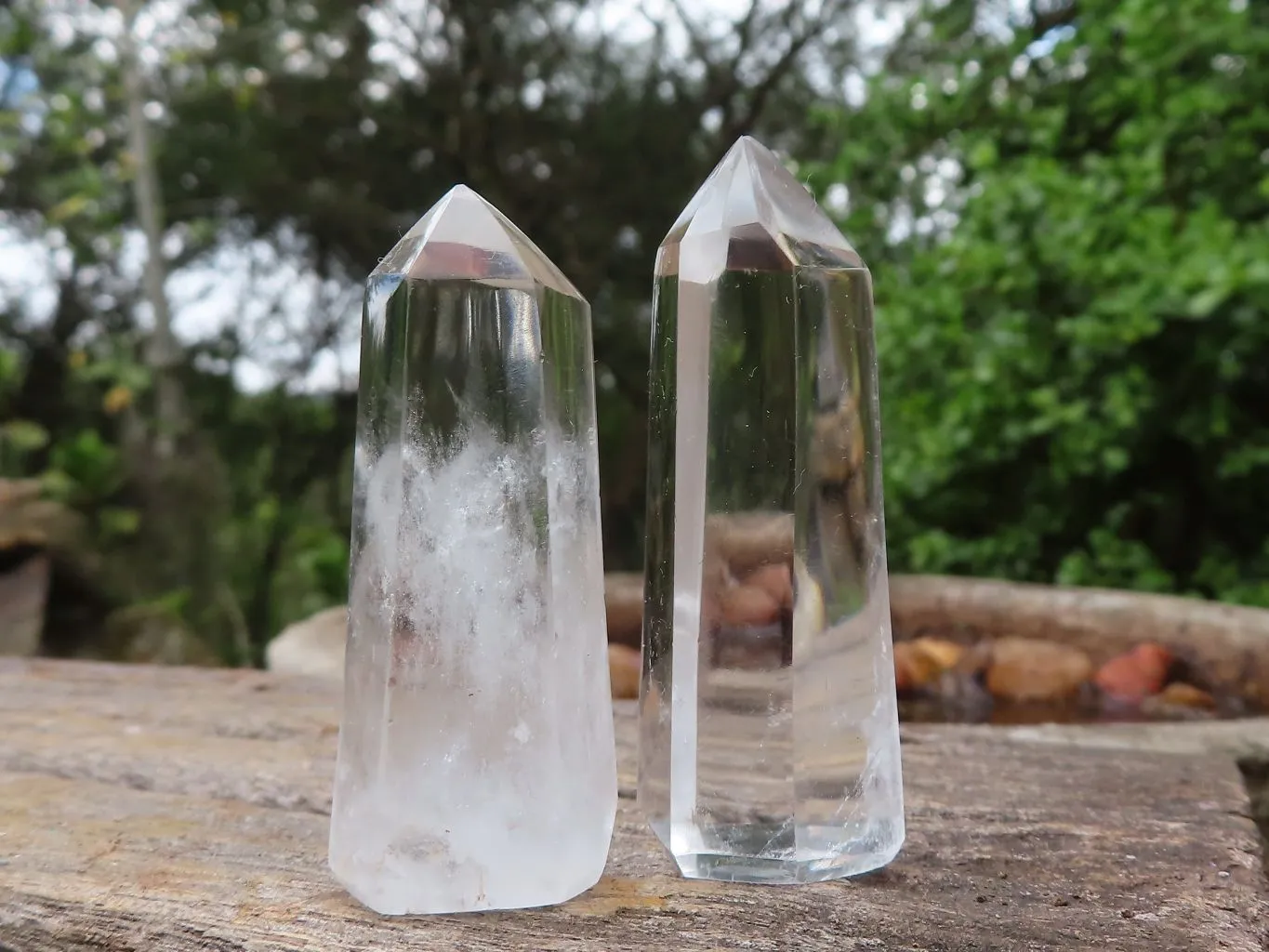 Polished Small Optic Quartz Crystal Points x 20 From Madagascar