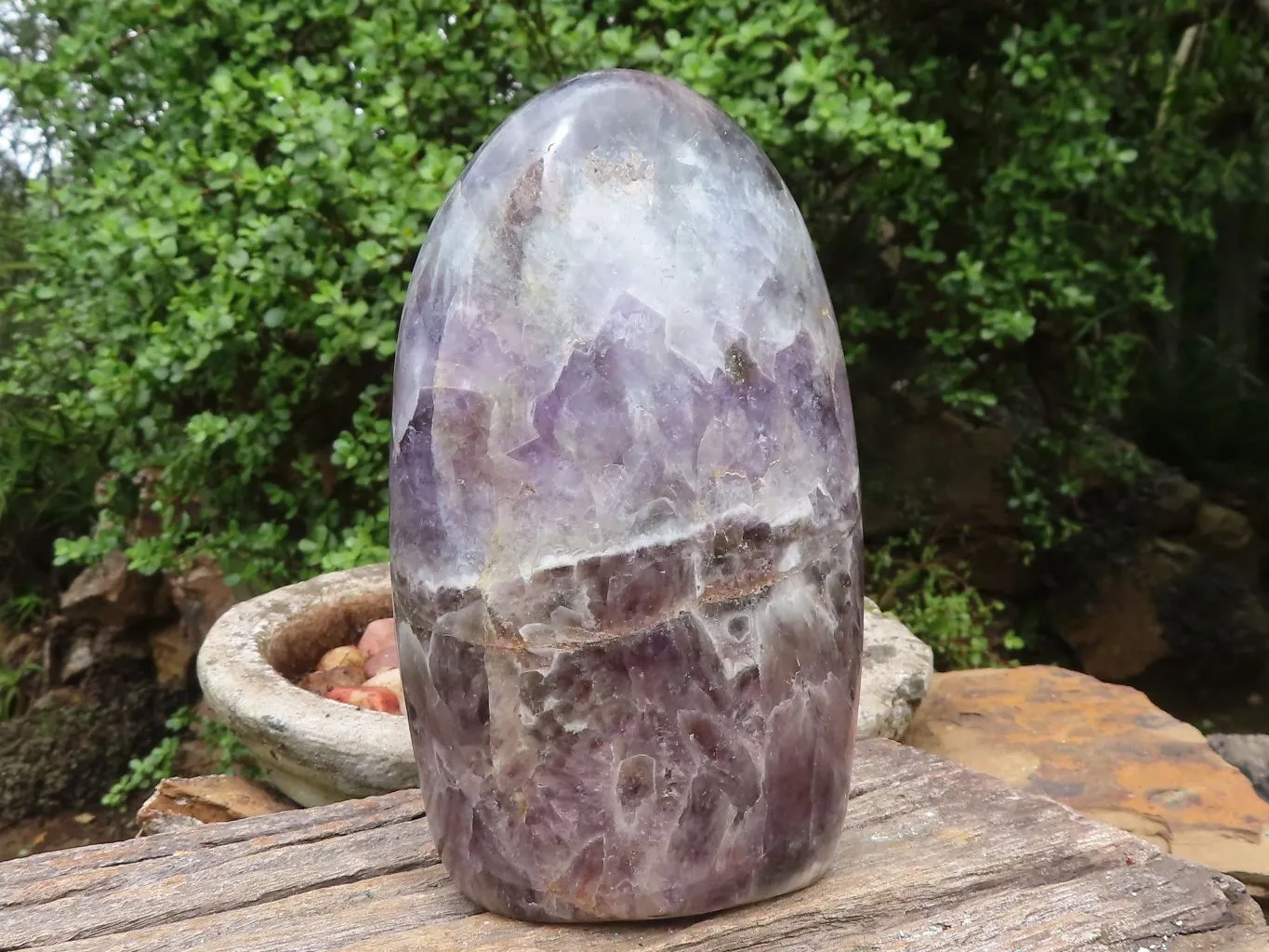 Polished Smokey Amethyst Standing Free Form x 1 From Madagascar