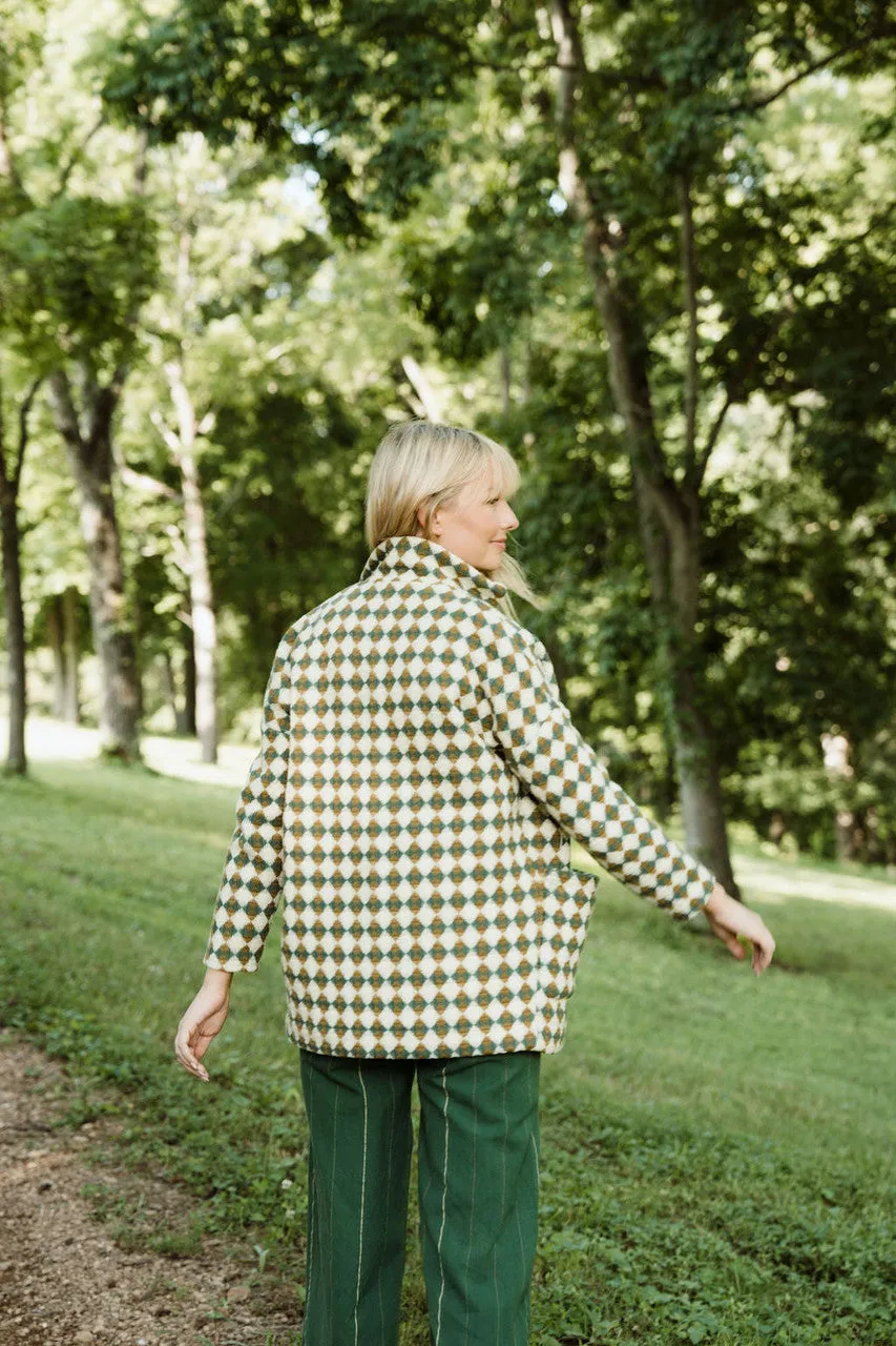 Portuguese Wool Pieper in Sage and Mustard Check