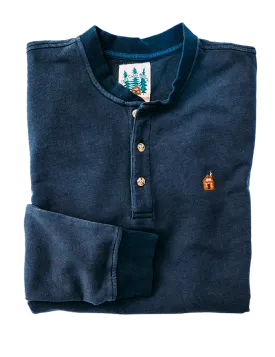 Rustic Cabin Blue Henley
