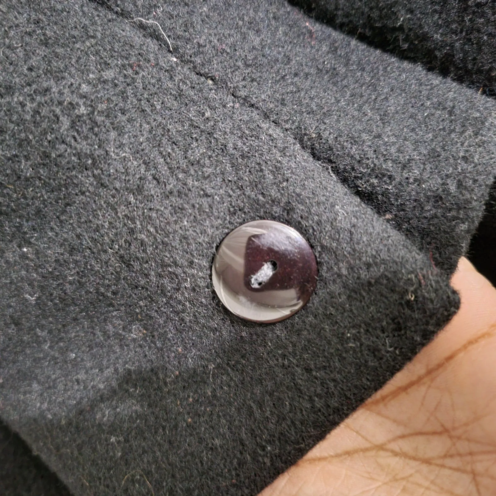 Vintage Wool Coat Long Black Double Breasted Midi Flare 80s Dress JG Hook Size Medium